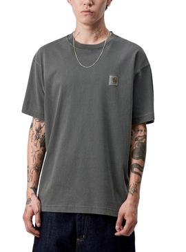 Camiseta Carhartt tingida de cinza para homem.
