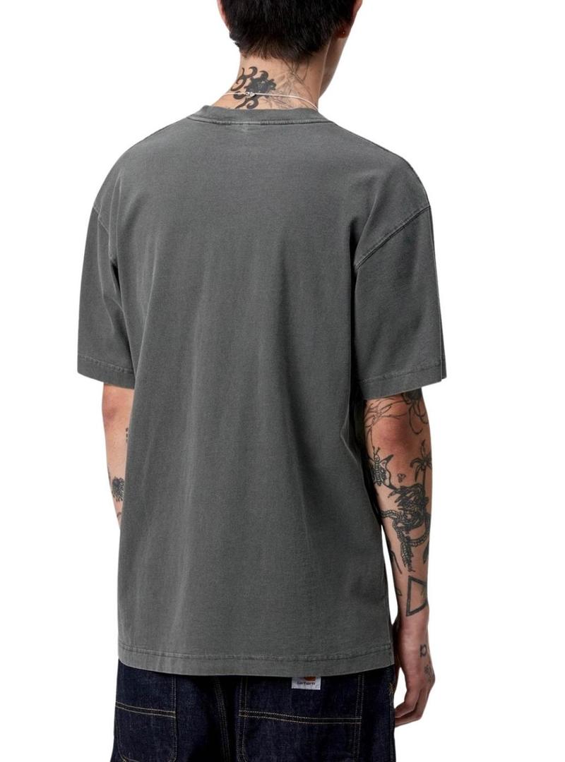 Camiseta Carhartt tingida de cinza para homem.