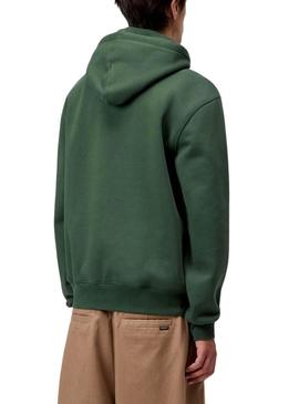 Moletom Carhartt com logotipo e capuz verde para homem