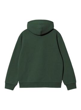 Moletom Carhartt com logotipo e capuz verde para homem