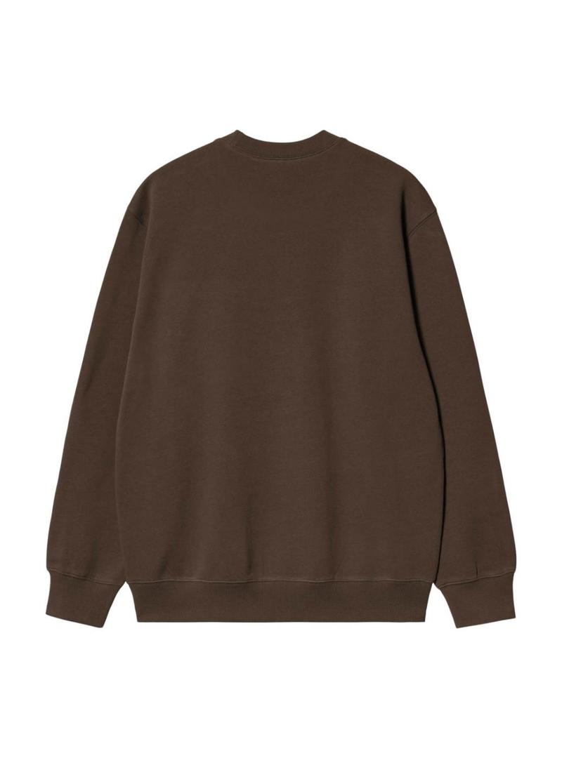 Moletom Carhartt com logo bordado marrom para homem.