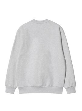 Moletom Carhartt marca bordada cinza para homem