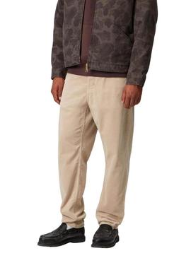 Calça Carhartt Newel cotelê bege para homem