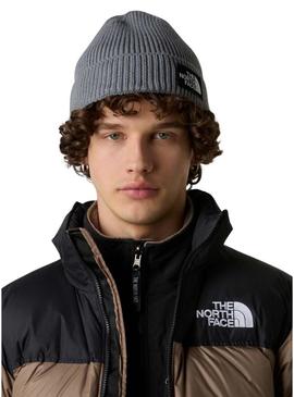 Gorro The North Face Logo Box. Cor cinza.