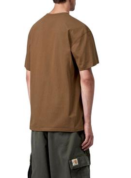 Moletom com zíper Carhartt marrom para homem.