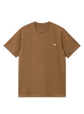 Moletom com zíper Carhartt marrom para homem.
