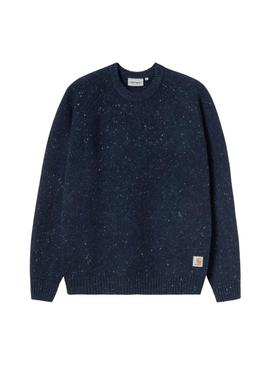 Camisola Carhartt Anglistic azul marinho para homem.