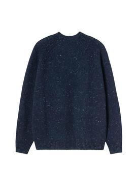 Camisola Carhartt Anglistic azul marinho para homem.