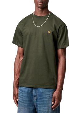 Camiseta Carhartt Chase verde para homem.