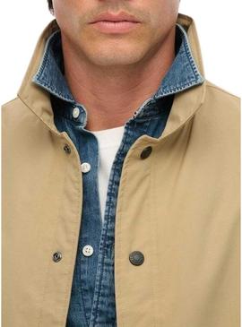 Jaqueta Superdry Nylon Coach camel para homem