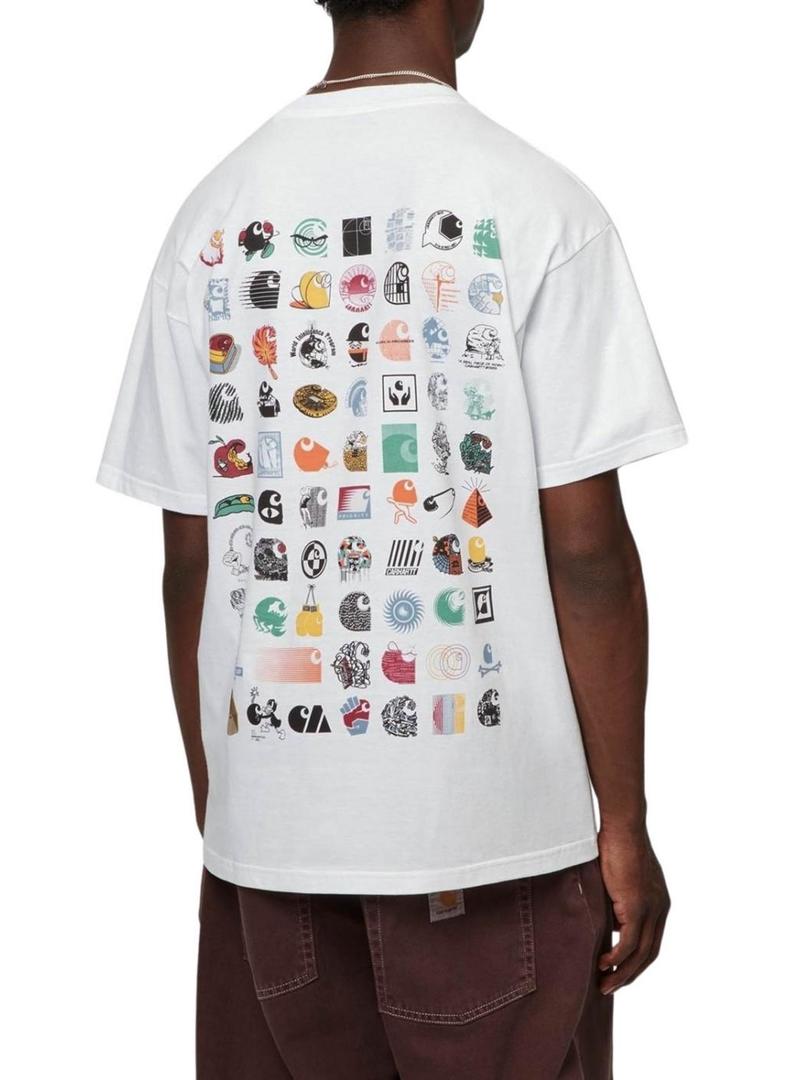 Camiseta Carhartt Logo Archive branca para homem.