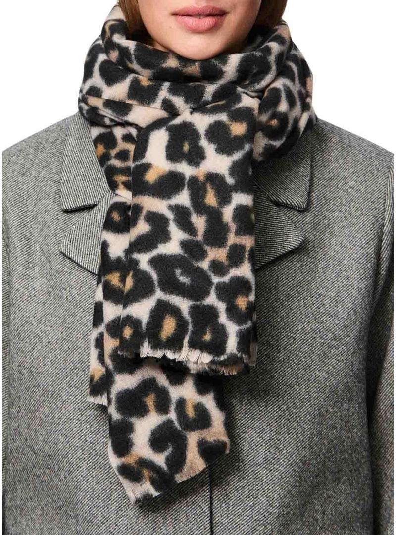 Cachecol Pieces Pcjorna estampado de leopardo para mulher.