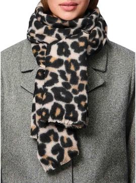 Cachecol Pieces Pcjorna estampado de leopardo para mulher.