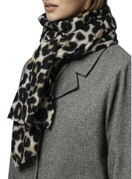 Cachecol Pieces Pcjorna estampado de leopardo para mulher.