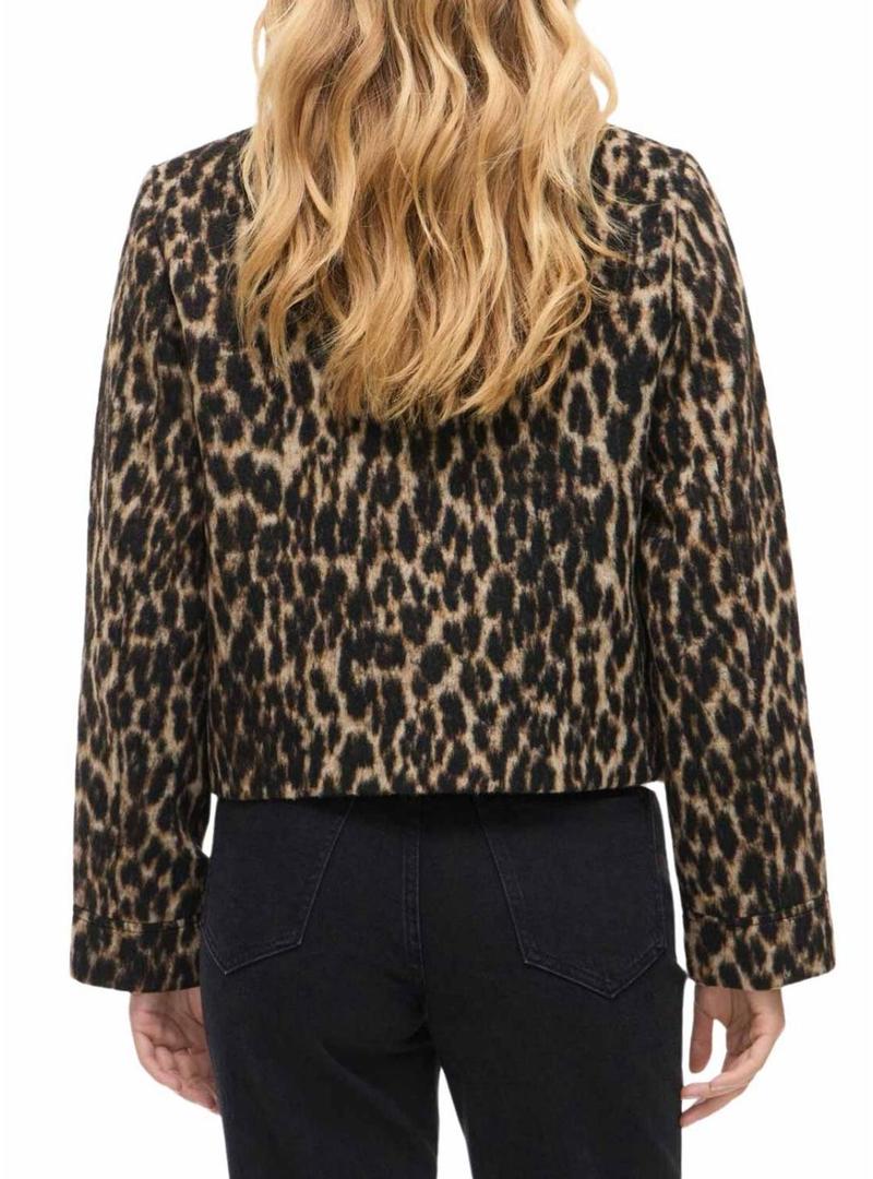 Jaqueta Vila Visimba estampada de leopardo para mulher