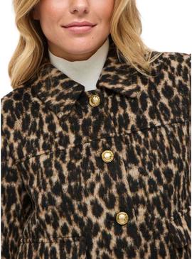 Jaqueta Vila Visimba estampada de leopardo para mulher