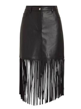 Saia Vila Viprana franjas preta para mulher.