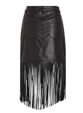 Saia Vila Viprana franjas preta para mulher.