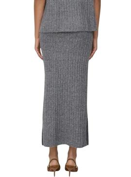 Saia Only Jeanett cinza para mulher