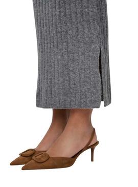 Saia Only Jeanett cinza para mulher