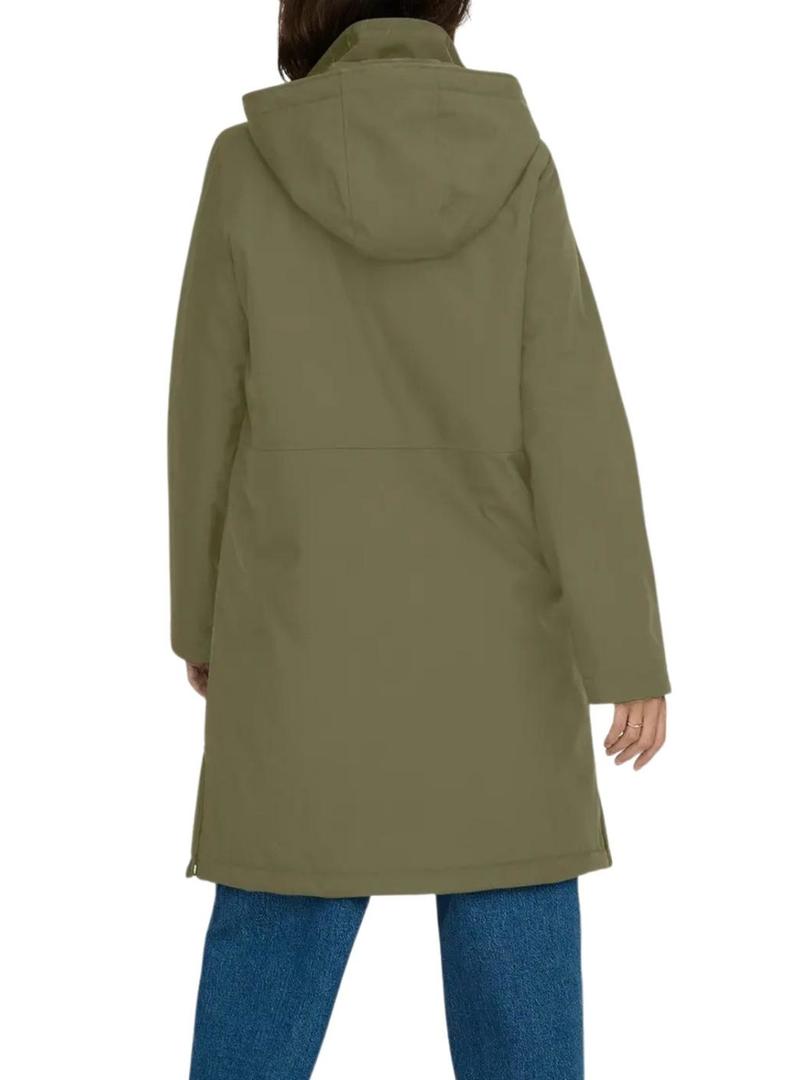 Parka Only Kara verde para mulher