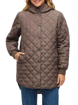 Casaco acolchoado Vila Vitate marrom para mulher