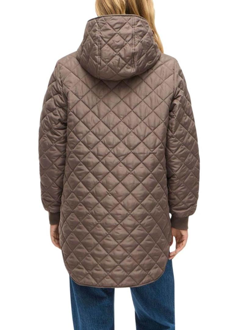 Casaco acolchoado Vila Vitate marrom para mulher