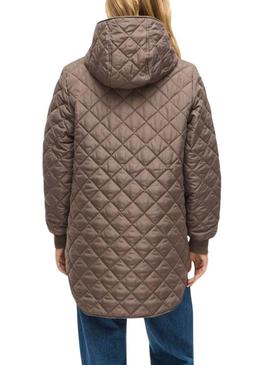 Casaco acolchoado Vila Vitate marrom para mulher
