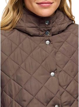 Casaco acolchoado Vila Vitate marrom para mulher