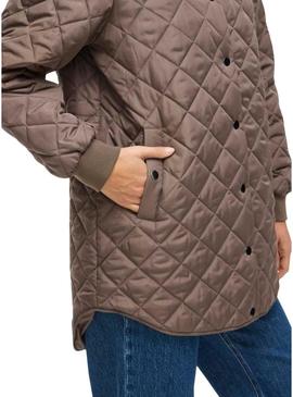 Casaco acolchoado Vila Vitate marrom para mulher