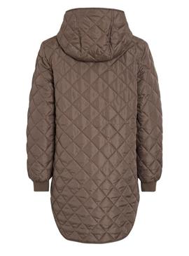 Casaco acolchoado Vila Vitate marrom para mulher