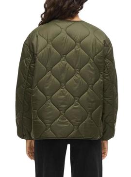 Jaqueta acolchoada verde da Vila Vidune para mulher.