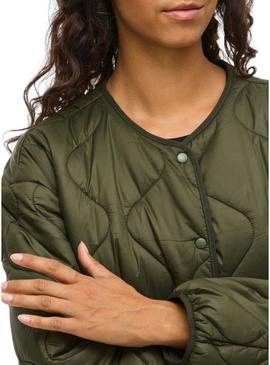 Jaqueta acolchoada verde da Vila Vidune para mulher.