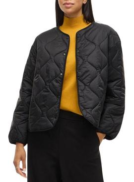 Jaqueta acolchoada preta Vila Vidune para mulher.