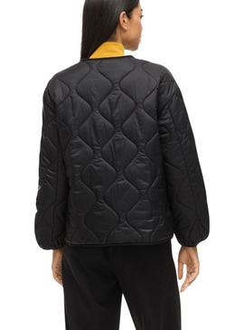 Jaqueta acolchoada preta Vila Vidune para mulher.