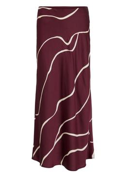 Saia de cetim bordeaux da Vila Viellette para mulher.