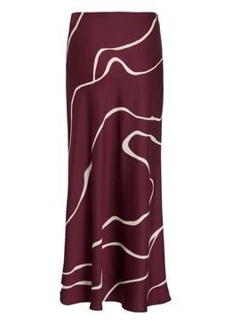 Saia de cetim bordeaux da Vila Viellette para mulher.