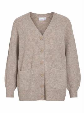 Cardigã de Vila Vimindy bege para mulher.