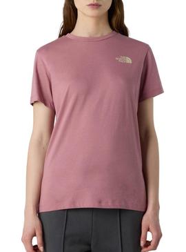Camiseta The North Face Box rosa para mulher.