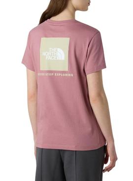 Camiseta The North Face Box rosa para mulher.