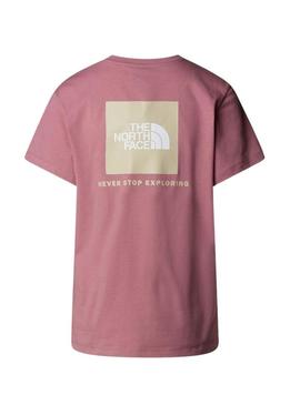 Camiseta The North Face Box rosa para mulher.