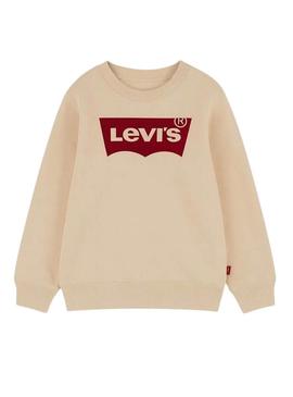 Moletom Levis Batwing bege para criança.