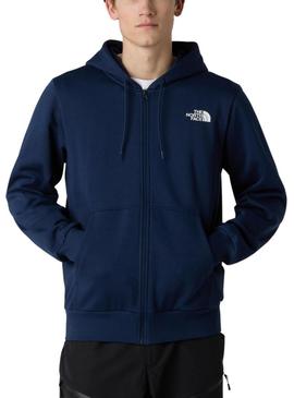 Moletom The North Face Dome Full Zip azul para homem.