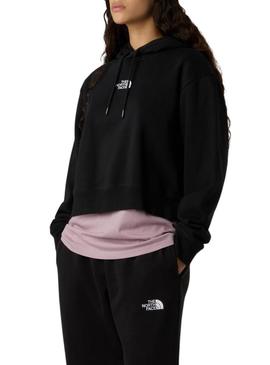 Moletom The North Face Essential Crop preto para mulher.
