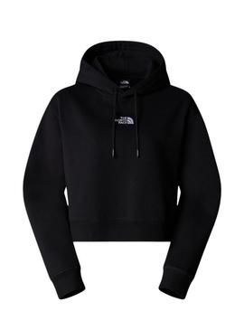 Moletom The North Face Essential Crop preto para mulher.