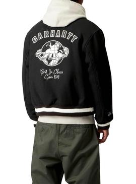 Jaqueta Carhartt World Class Varsity preta para homem.