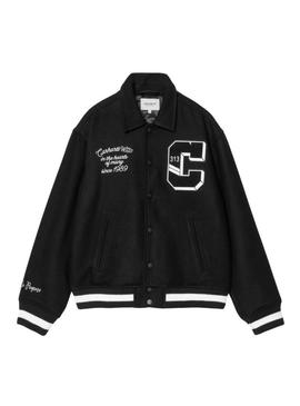 Jaqueta Carhartt World Class Varsity preta para homem.