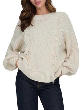 Camisola Only Holly bege para mulher.