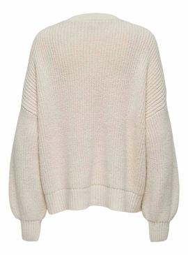 Camisola Only Holly bege para mulher.