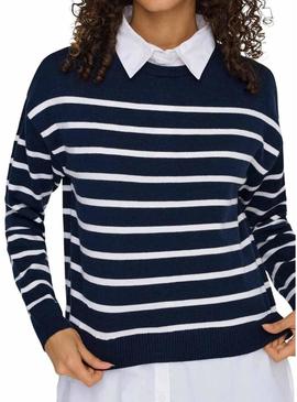 Camisola Jersey Only Payson azul para mulher.